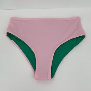 Agua Bendita Alicia Java reversible bikini swim bottom pink green high new 2X